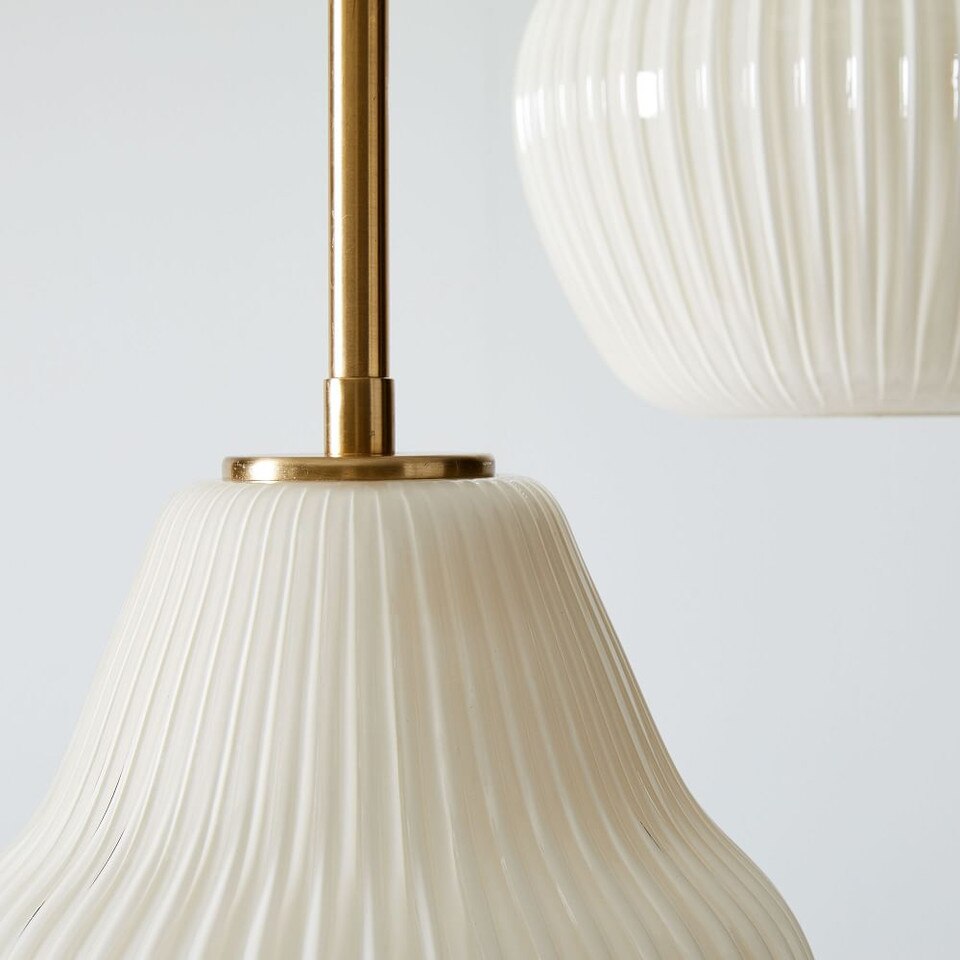 Sculptural Glass 3Light Ribbed Chandelier Champagne West Elm Australia